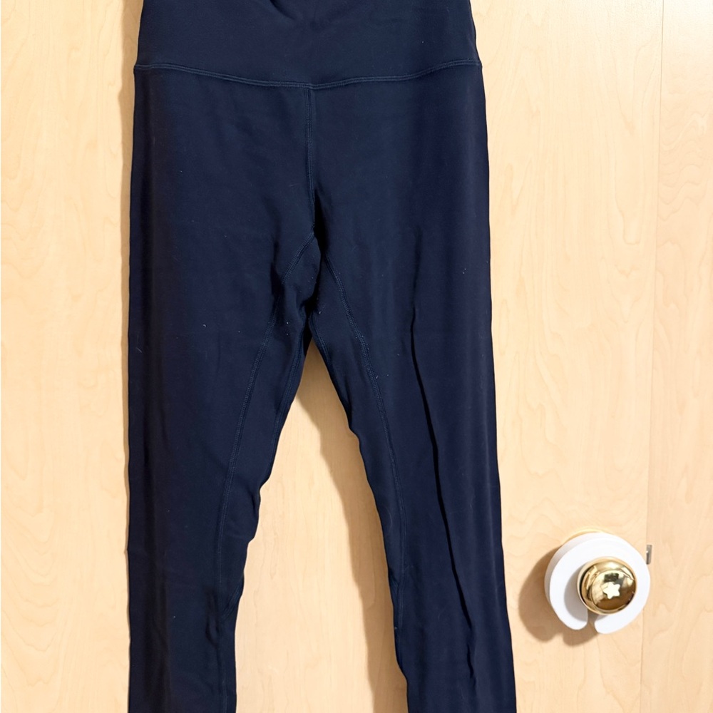 lululemon athletica dark blue Leggings. HEMMED. My inseam is about 22”